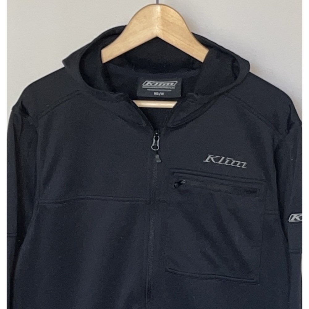 KLIM Glacier Hooded Jacket Men's Medium Black Full Zip Fleece Mid Layer